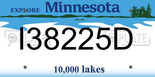 I38225D Minnesota License Plate