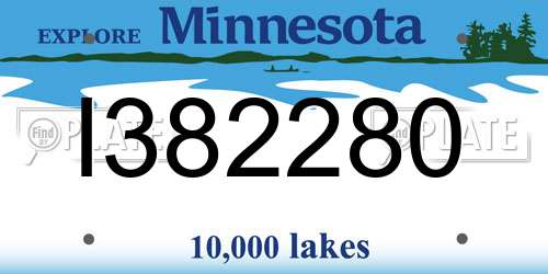 I382280 Minnesota License Plate
