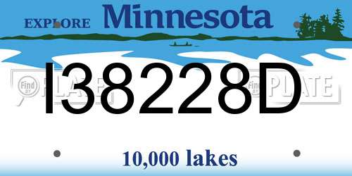I38228D Minnesota License Plate