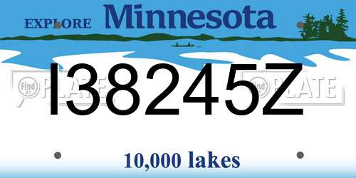 I38245Z Minnesota License Plate