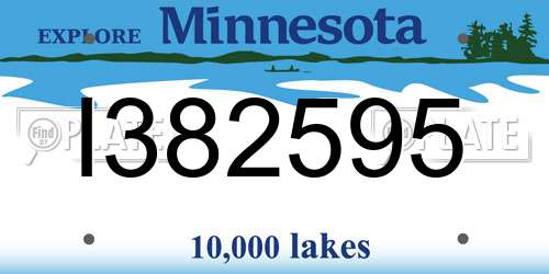 I382595 Minnesota License Plate