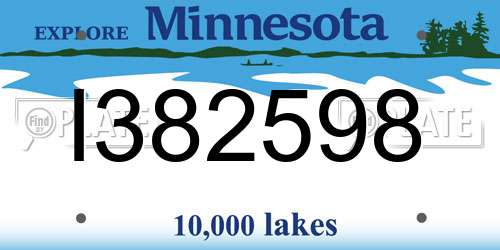 I382598 Minnesota License Plate