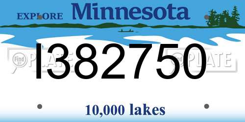 I382750 Minnesota License Plate