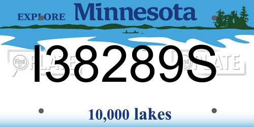I38289S Minnesota License Plate
