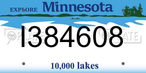 I384608 Minnesota License Plate