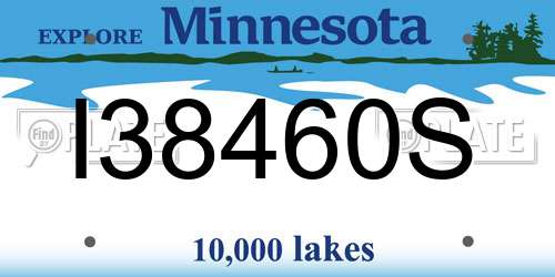 I38460S Minnesota License Plate