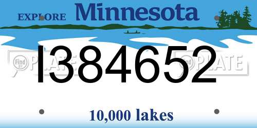 I384652 Minnesota License Plate