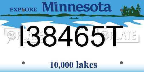 I38465T Minnesota License Plate