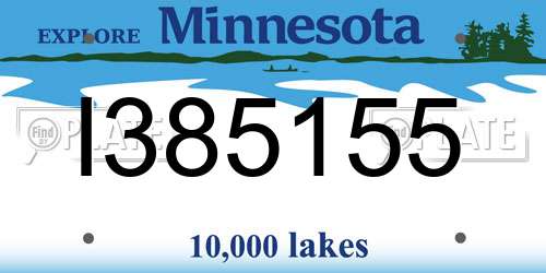 I385155 Minnesota License Plate
