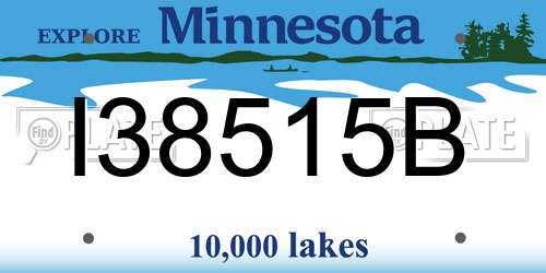 I38515B Minnesota License Plate
