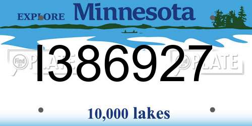 I386927 Minnesota License Plate