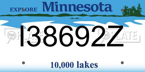 I38692Z Minnesota License Plate