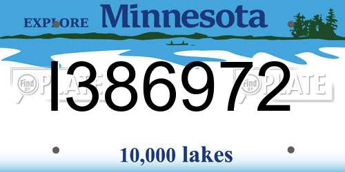 I386972 Minnesota License Plate