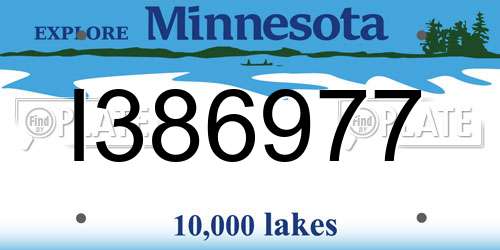 I386977 Minnesota License Plate