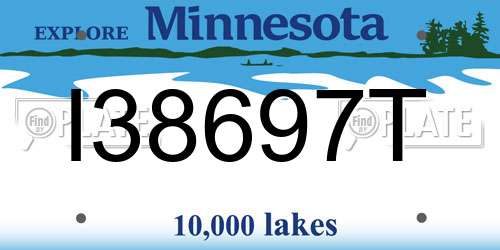 I38697T Minnesota License Plate