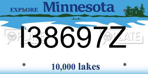 I38697Z Minnesota License Plate