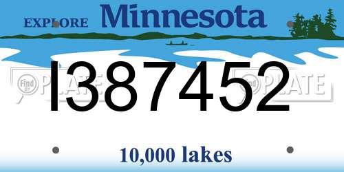 I387452 Minnesota License Plate