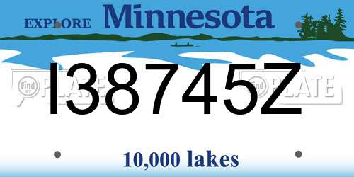 I38745Z Minnesota License Plate