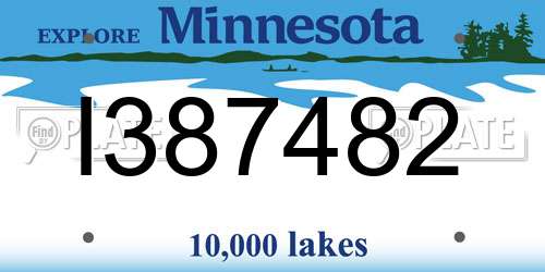 I387482 Minnesota License Plate