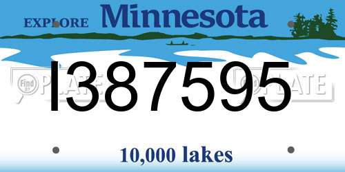 I387595 Minnesota License Plate