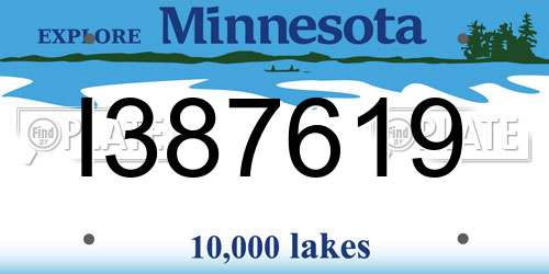 I387619 Minnesota License Plate