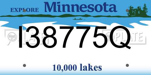 I38775Q Minnesota License Plate
