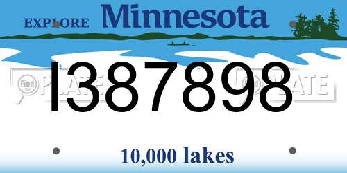 I387898 Minnesota License Plate