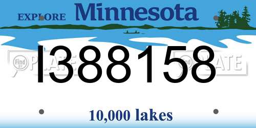 I388158 Minnesota License Plate