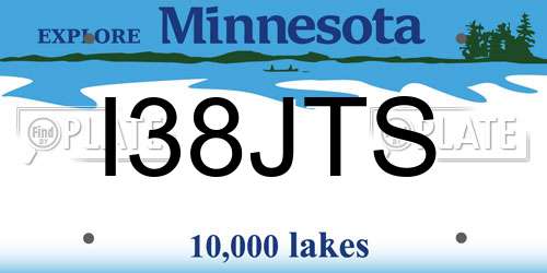I38JTS Minnesota License Plate