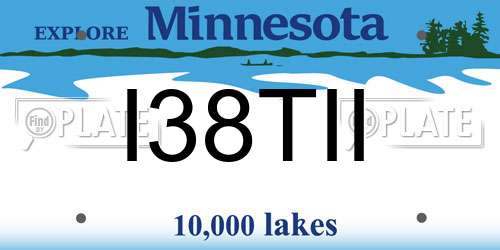 I38TII Minnesota License Plate