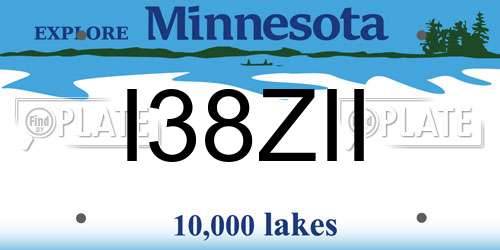 I38ZII Minnesota License Plate