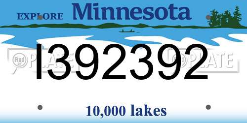 I392392 Minnesota License Plate