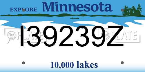 I39239Z Minnesota License Plate