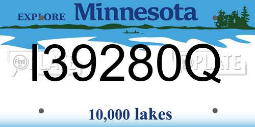 I39280Q Minnesota License Plate