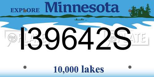 I39642S Minnesota License Plate