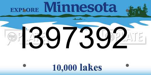 I397392 Minnesota License Plate