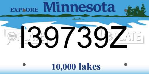 I39739Z Minnesota License Plate