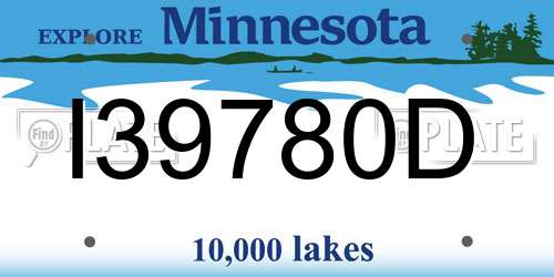 I39780D Minnesota License Plate
