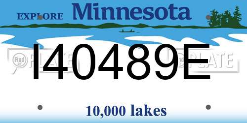 I40489E Minnesota License Plate