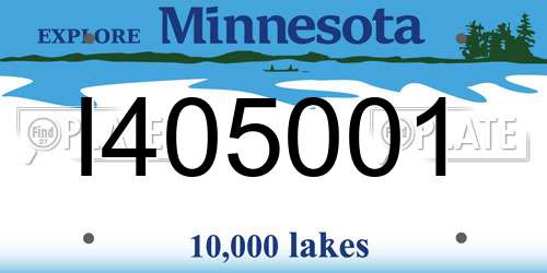 I405001 Minnesota License Plate
