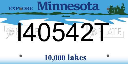 I40542T Minnesota License Plate
