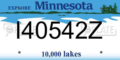 I40542Z Minnesota License Plate