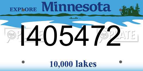 I405472 Minnesota License Plate