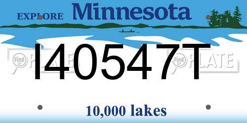 I40547T Minnesota License Plate