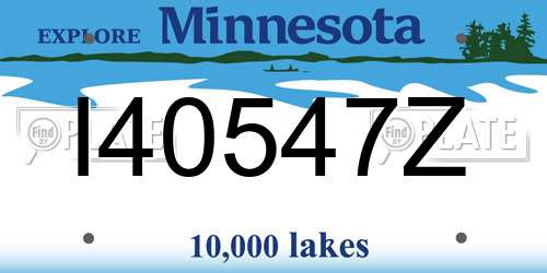 I40547Z Minnesota License Plate