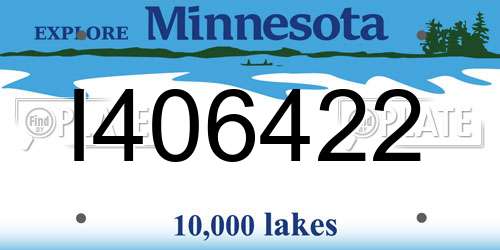 I406422 Minnesota License Plate