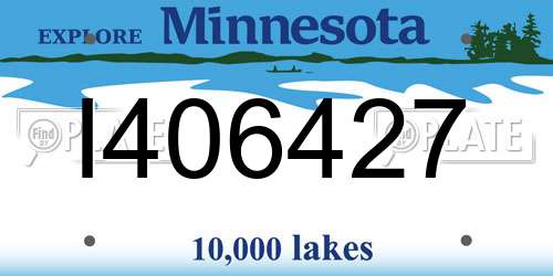 I406427 Minnesota License Plate