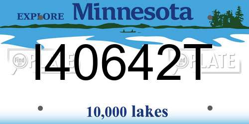 I40642T Minnesota License Plate