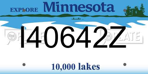 I40642Z Minnesota License Plate