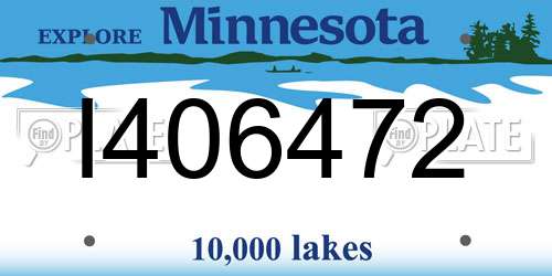 I406472 Minnesota License Plate